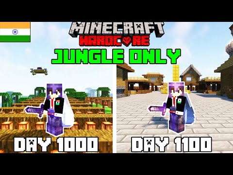 I Survived 1100 Days in Jungle Only World in Minecraft Hardcore(hindi)
