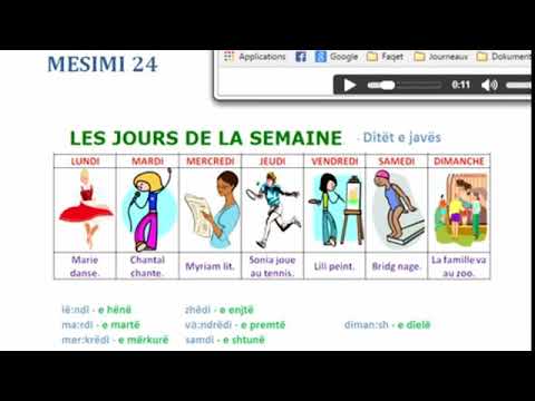 MESIMI 24/32  -  DITET E JAVES NE FRENGJISHT   - LES JOURS DE LA SEMAINE