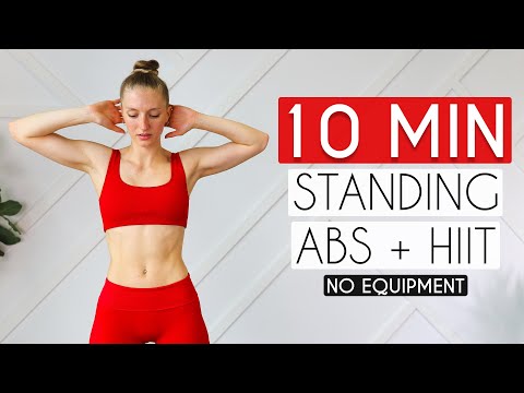 10 MIN STANDING ABS + HIIT (No Equipment Fat Burn)