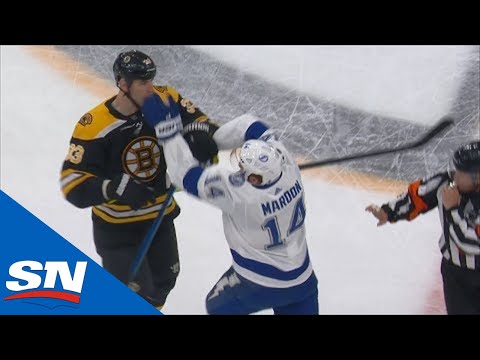 Complete Line Brawl Breaks Out After Siren Sounds In Bruins vs. Lightning