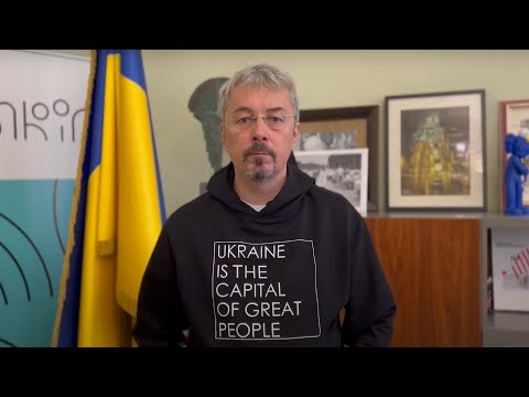 Oleksandr Tkachenko, Ukraine's Minister of Culture, greets the CinEast Film Festival Luxembourg