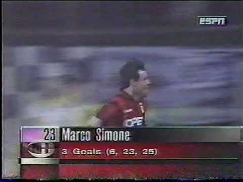 1996 (Champions L.) Rosenborg (Suecia):1 vs Milan (Italia):4 (Simone)