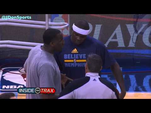 Kendrick Perkins And Zach Randolph Ask Referee To Let Them Be Physical Before Game 3, 2014