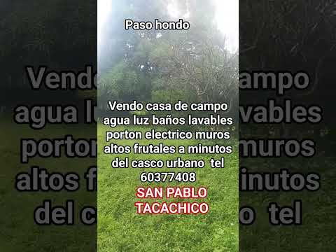 Vendo prop de 600mt2 con agua y energia  orillla de pavimentada $75,000  San Pablo Tacachico