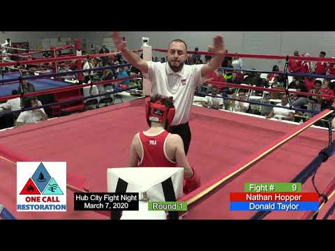 Nathan Hopper vs Donald Taylor - Fight 10 Ring 1 Hub City Fight Night 7MAR 2020 Jackson, Tennessee.