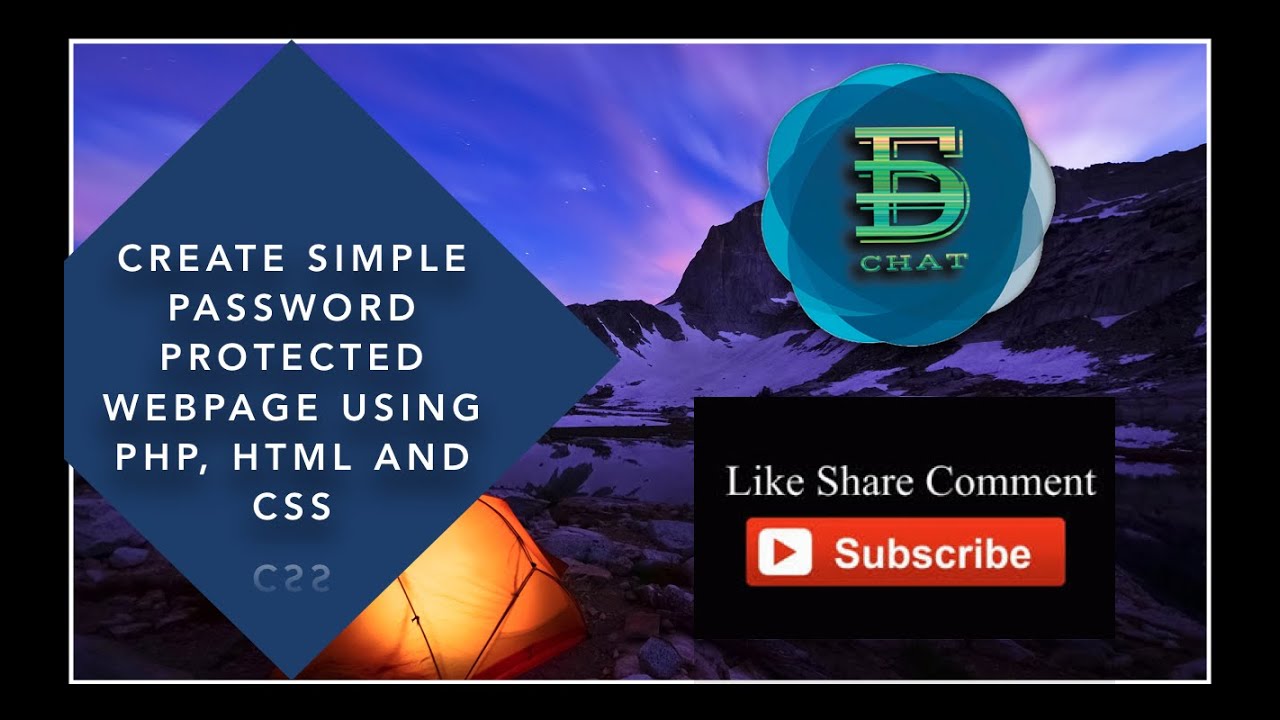 Create Password Protected Webpage Using PHP, HTML And CSS | Ed Chat