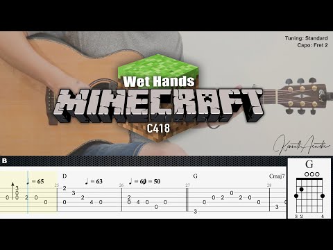 Kenneth Acoustic - Wet Hands (Minecraft Theme) - C418 | Fingerstyle Guitar | TAB + Chords + Lyrics