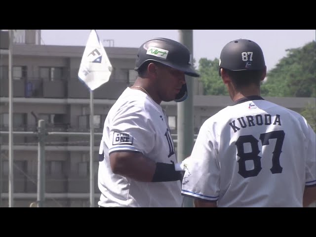 【ファーム】均衡を破る一打!! ライオンズ・セデーニョ レフトへのタイムリー2ベースヒットで先制点を挙げる!! 2025年7月6日 埼玉西武ライオンズ 対 北海道日本ハムファイターズ