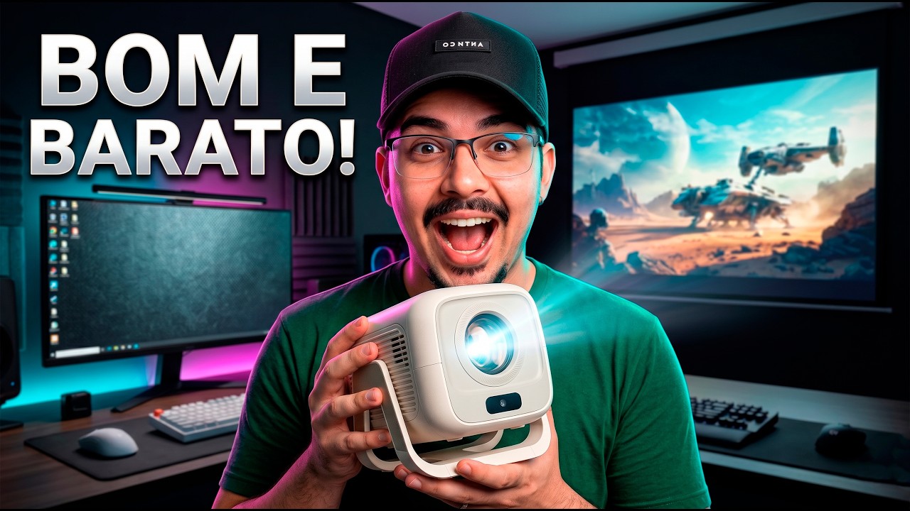 ADEUS TV! Esse Mini Projetor de R$546 transformou meu quarto em um CINEMA!