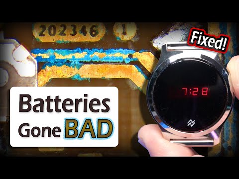 When Batteries Go BAD! Repairing Leaked Battery Corrosion: 1970s National Semiconductor LED Watch