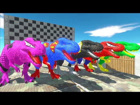 Speed Race Championship Superman T-rex - Animal Revolt Battle Simulator - Jurassic World Evolution 2