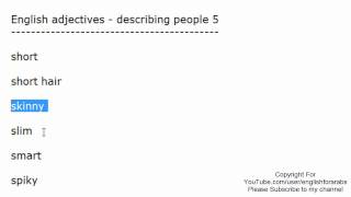 English adjectives - describing people part 5 English For Beginners