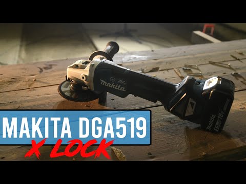 Makita DGA519Z Akumuliatorinis kampinis šlifuoklis, greičio reguliavimas 3000-8500min-1, 18V, ø125mm, X-LOCK, komplektuojama be akumuliatorių ir kroviklio! video