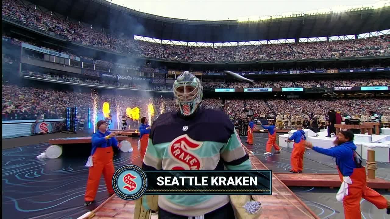 The Kraken's epic Winter Classic entrance featured flying fish 🐟 | NHL on ESPN
