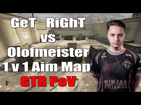 NiP GeT_RiGhT vs Fnatic Olofmeister 1v1 Aim Map (CS:GO GeT_RiGhT's PoV)