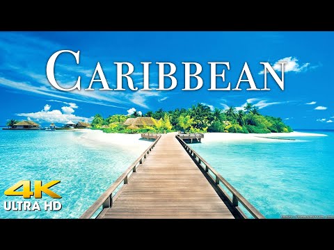 FLYING OVER CARIBBEAN (4K UHD) Beautiful Nature Scenery with Relaxing Music | 4K VIDEO ULTRA HD