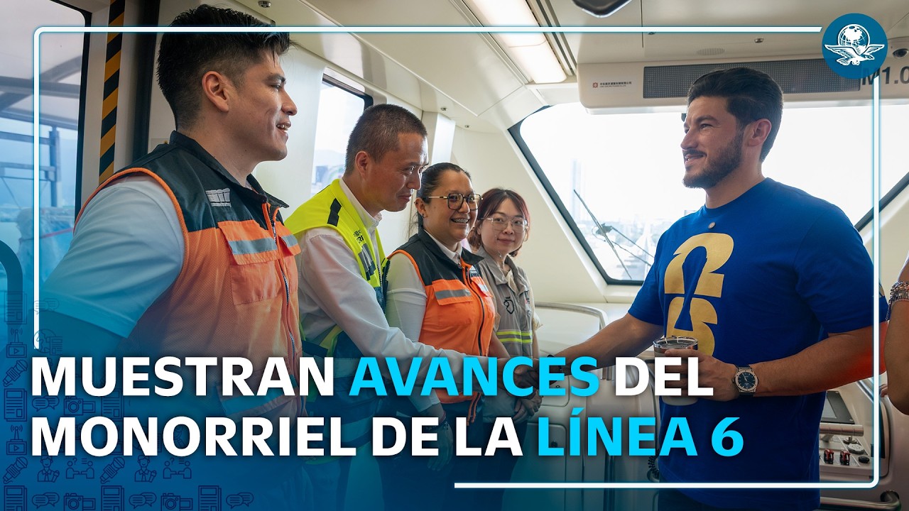 Samuel García prueba el nuevo monorriel de la Línea 6 del Metro en NL