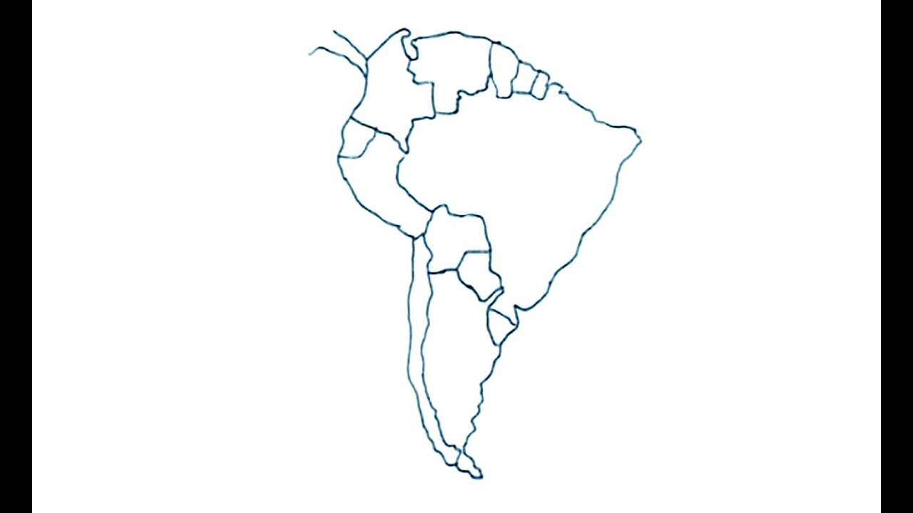 Dibujos de mapas 4/4 - Cómo dibujar el mapa de Suramérica con división - maps