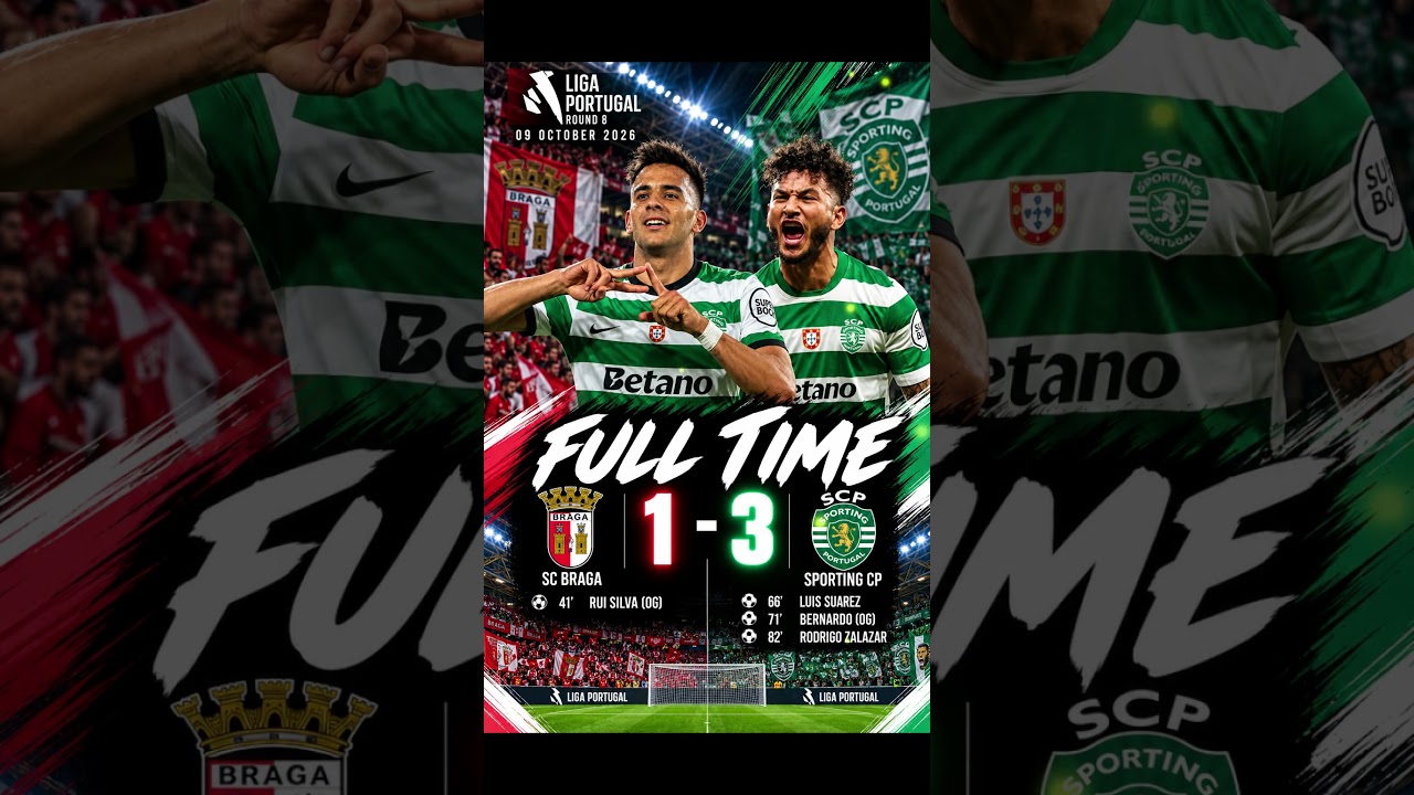 SPORTING CP DOMINATE BRAGA 3-1! 🦁 Luis Suarez & Zalazar Shine | FULL TIME HIGHLIGHTS