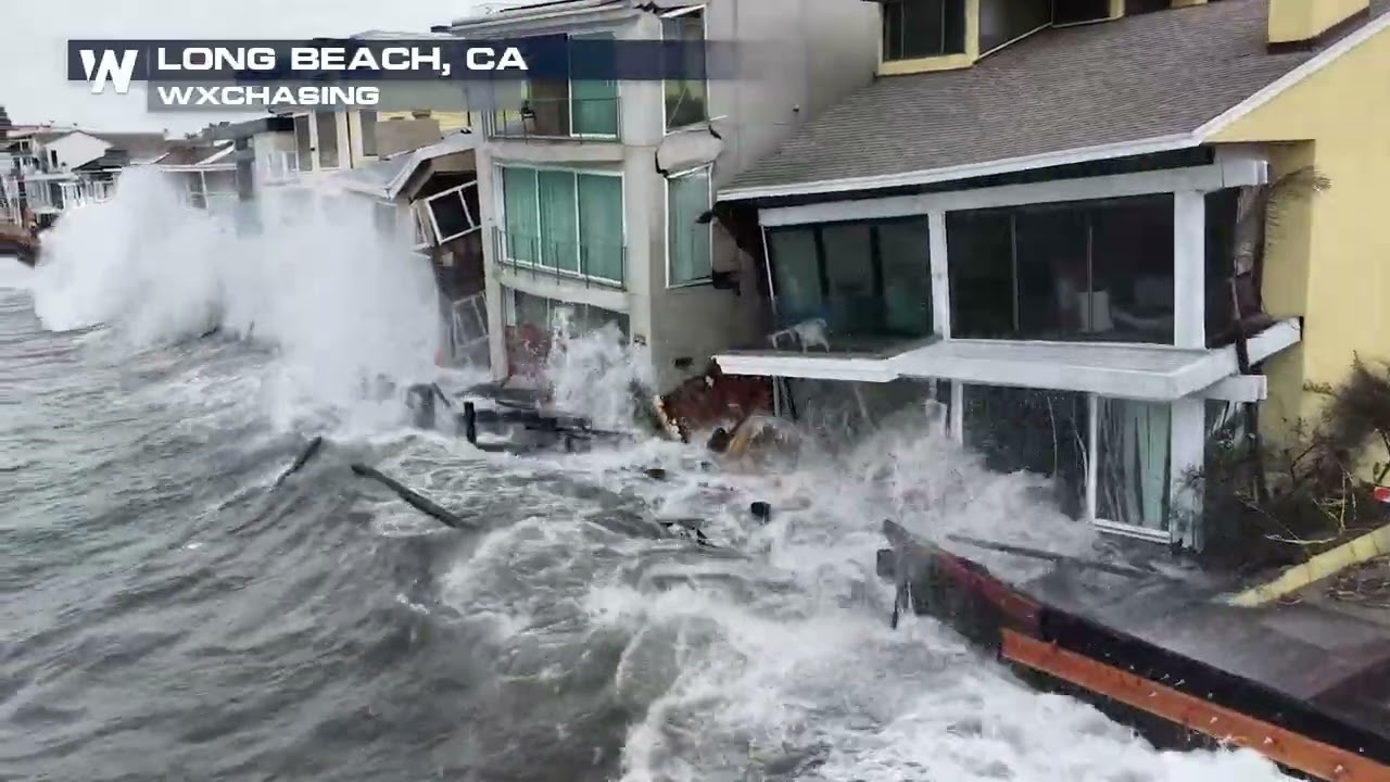 Tropical Storm Rachel batters California coast; homes collapse as emergency crews deploy seawalls in Long Beach