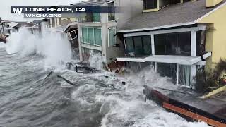 Tropical Storm Rachel batters California coast; homes collapse as emergency crews deploy seawalls in Long Beach