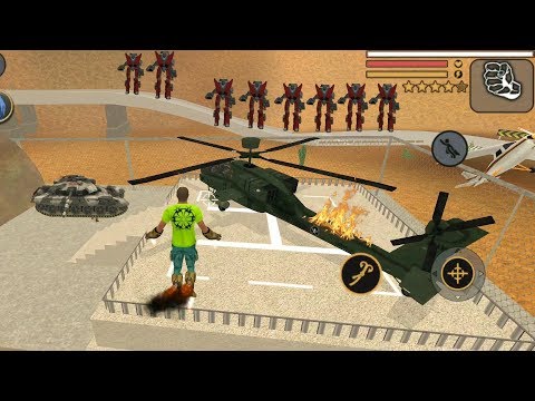 Vegas Crime Simulator (Vega Hero Destroy Army Helicopter) 💪Red Car Robot - Android Gameplay HD