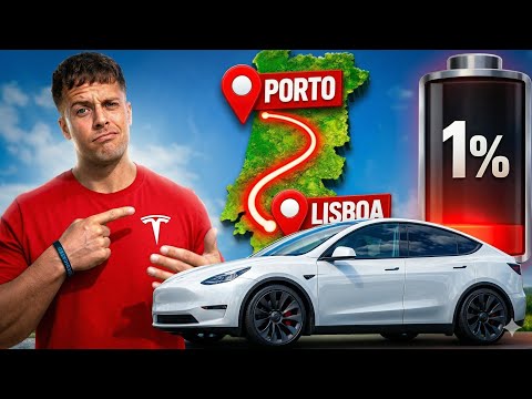 A VERDADE SOBRE VIAJAR EM CARROS ELÉTRICOS 🪫 PORTO - LISBOA DE TESLA