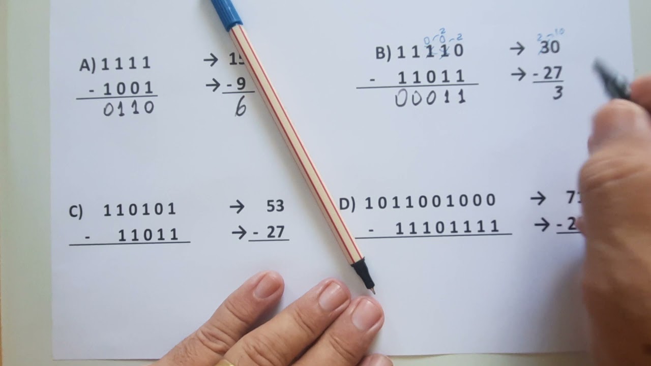 MATEMÁTICA  COMPUTACIONAL- SUBTRAÇÃO  BINÁRIA - 7° VÍDEO