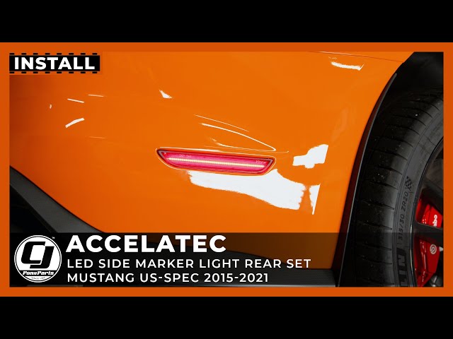 ACCELATEC Side Marker Light Red LED Rear Set Mustang 2015-2023
