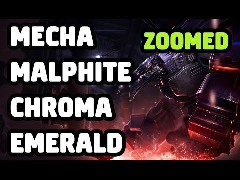 MECHA MALPHITE CHROMA EMERALD SKIN ZOOMED SPOTLIGHT - LEAGUE OF LEGENDS
