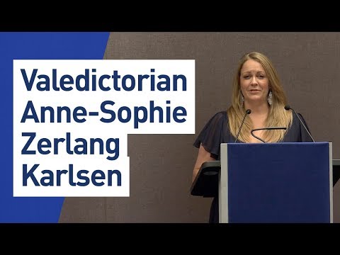 IMD EMBA Graduation Ceremony - Class of November 2017 - Valedictorian Anne-Sophie Zerlang Karlsen