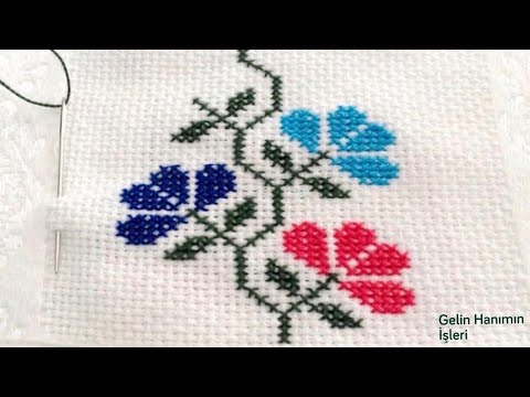 ETAMİN MUTFAK \ BANYO HAVLUSUNA İŞLEME NASIL YAPILIR AYRINTILI ANLATIM GÖSTERİM | Hand Embroidery