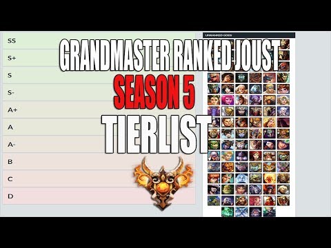Season 5 Grandmaster Ranked Joust 3v3 Tierlist- Smite