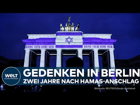 BERLIN: Zwei Jahre nach Hamas-Anschlag – Brandenburger Tor leuchtet in den Farben Israels!