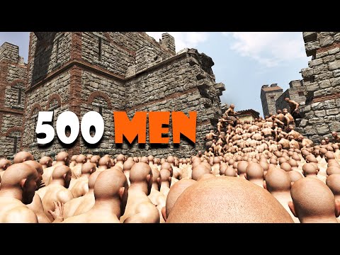500 Unarmed Looters VS 10 Heroic Line Breakers - BANNERLORD SIEGE