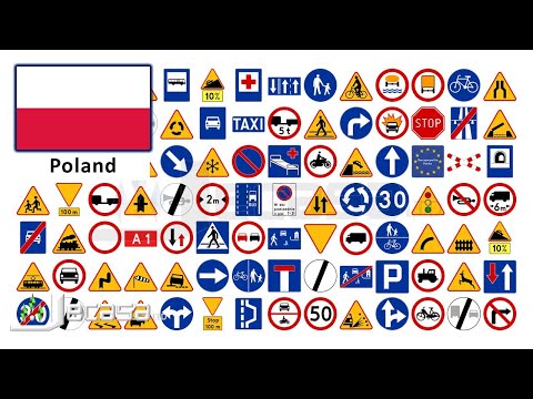 Traffic-Road Signs in Poland (Warsaw, Kraków, Łódź, Wrocław, Poznań) | English Vocabulary