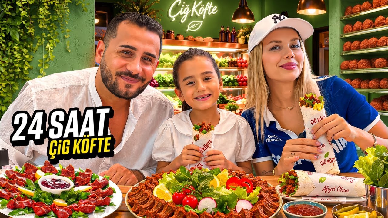 BİR GÜN BOYUNCA ÇİĞ KÖFTE YEDİK ! SIRA GECESİ YAPTIK !? | Gamze Karta Öykü Karta