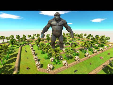 Red Godzilla 2021 Kong Skull Island  Death Run - Animal Revolt Battle Simulator