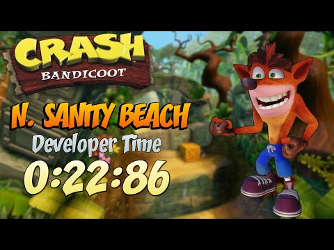 Crash 1 (N.Sane) - 'N. Sanity Beach' developer time challenge [0:22.86]