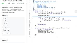 Download the video "Leetcode 654 Two Sum IV - Input is a BST(Java) #easy"