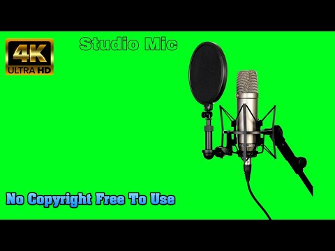 Studio Microphone (Mic) Green Screen | No Copyright | Free To Use | 4K | 2021