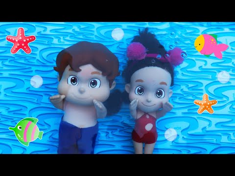 MARIA CLARA E JP BRINCANDO NA NOVA PISCINA DE PLÁSTICO