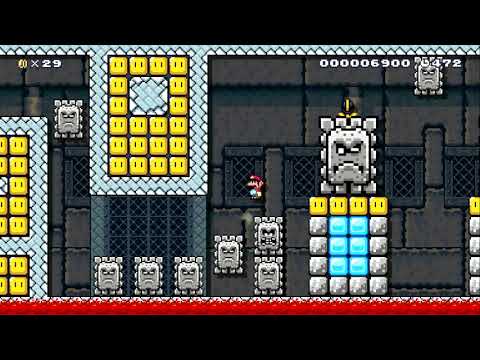 Thwomp Jungle Spin by Hamburgers ~ SUPER MARIO MAKER ~ NO COMMENTARY 1be