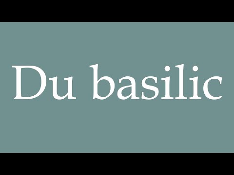 How to Pronounce ''Du basilic'' (Basil) Correctly in French