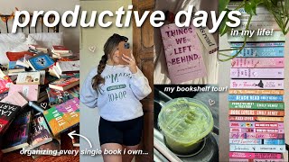 VLOG☕️: productive days, organizing all of my books, bookshelf tour, & the books I read in August!