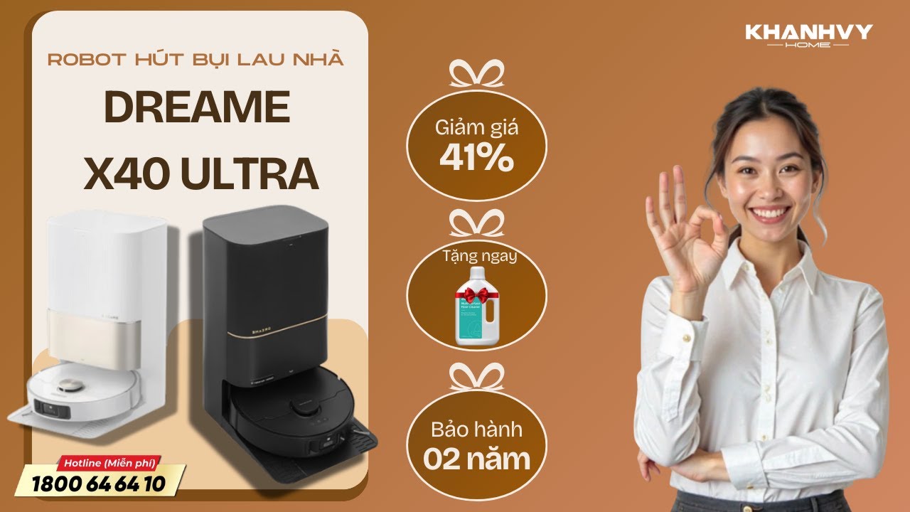 Robot hút bụi lau nhà Dreame X40 Ultra
