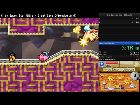 [Speedrun] Kirby Super Star Ultra - Great Cave Offensive Any% in 4:37