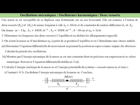 Oscillateurs harmoniques | Deux ressort tendus sur un plan horizontal