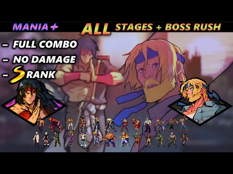 Streets of Rage 4 Full Combo ALL Stages Mania+ Axel Shiva 2 Players