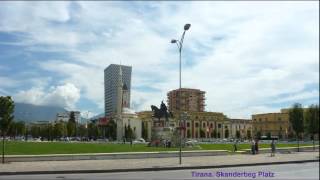 preview picture of video 'Albanien, Tirana,mit dem Auto am Skanderbeg Platz'